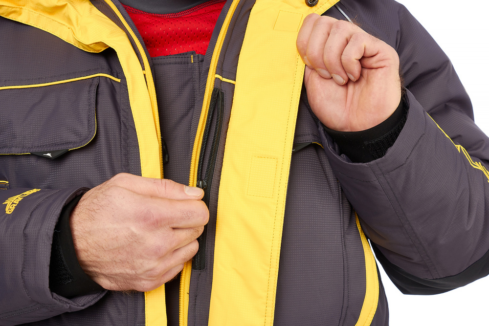 Камчатка костюм для рыбалки GRAYLING, зимний, серо-желтый