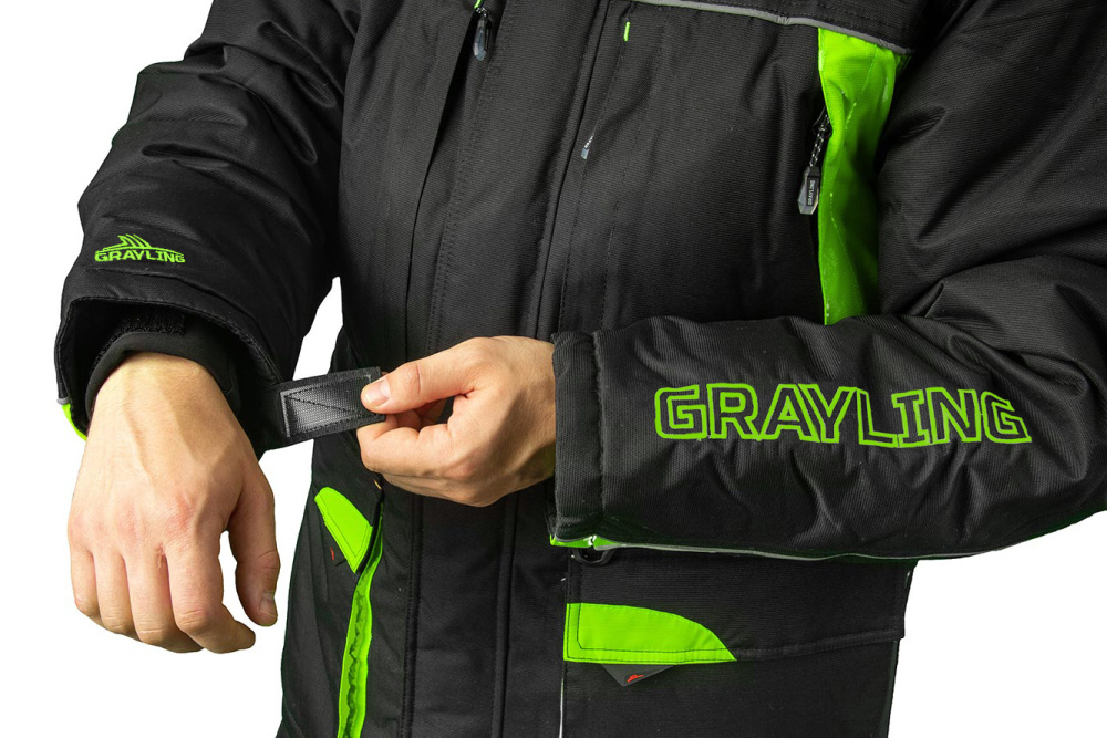 Селигер костюм для рыбалки GRAYLING, зимний, зелено-черный